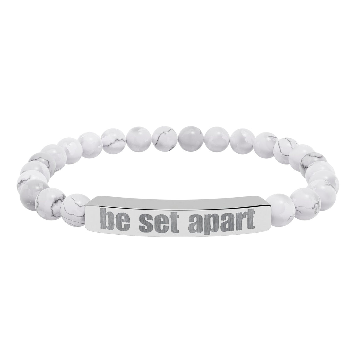 Be Set Apart Engraved Stone Bracelet (7 Stone Colors)