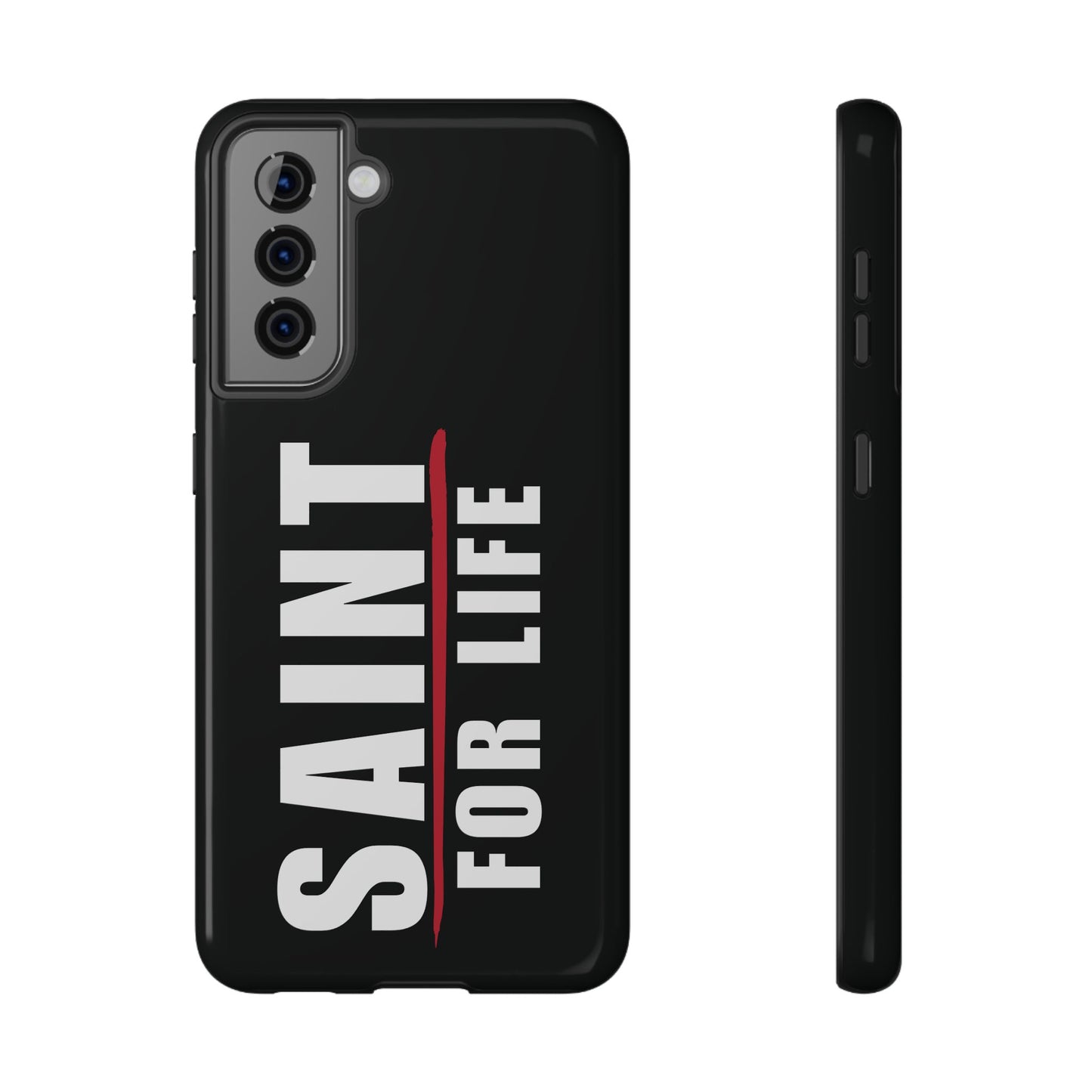 Saint For Life White Logo Black Phone Case