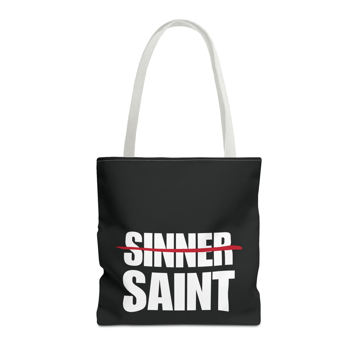 Sinner To Saint White Logo Black Tote (3 Sizes)