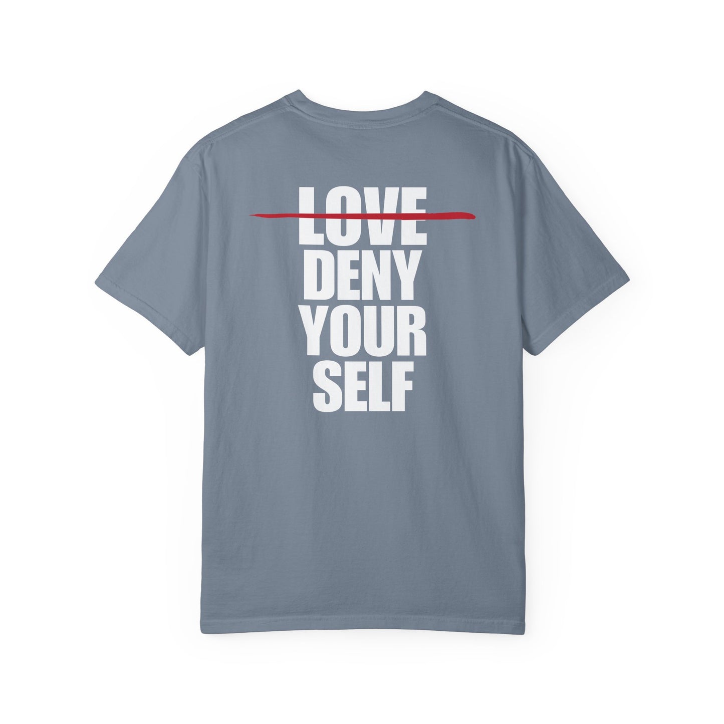 Deny Your Self White Logo Back Lived-In T-Shirt (5 Colors)