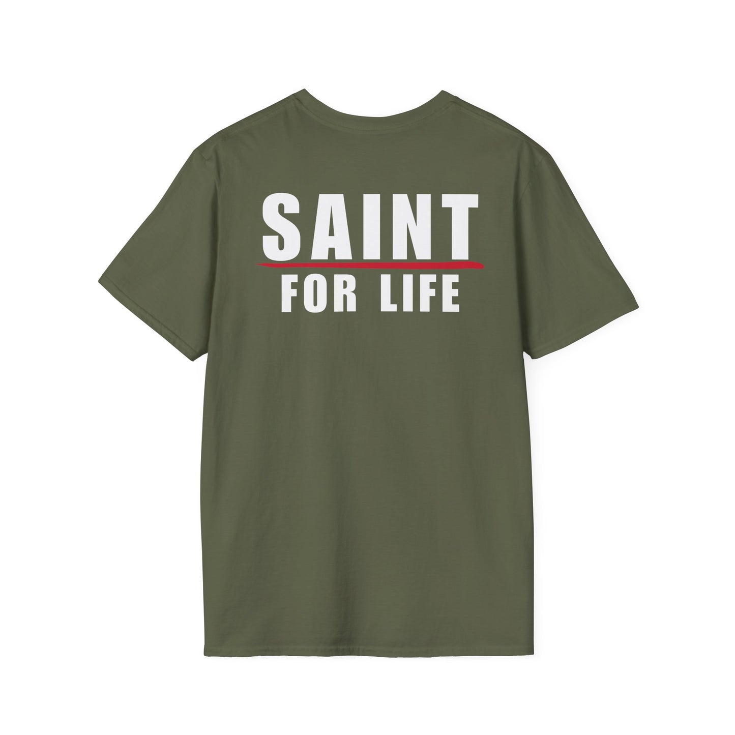 Saint For Life White Logo Back Classic T-Shirt (3 Colors)