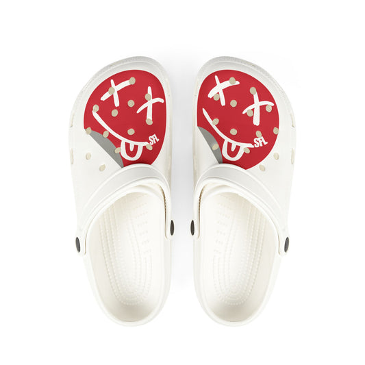 Limited Edition! Smile Red Unisex White Clogs