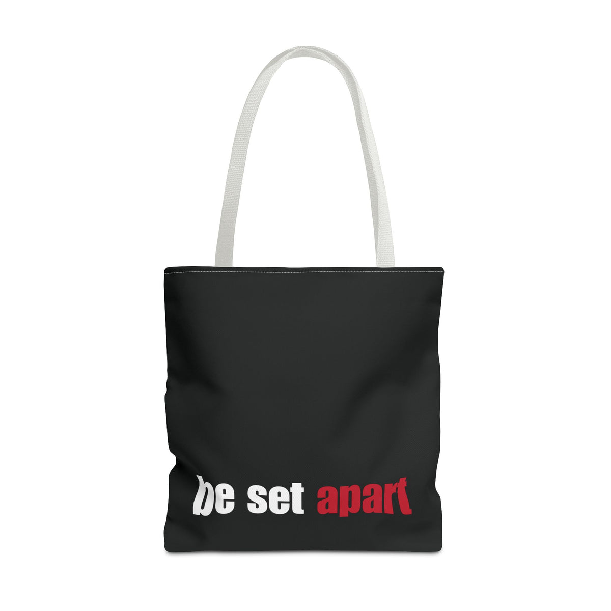 Be Set Apart White Logo Black Tote (3 Sizes)