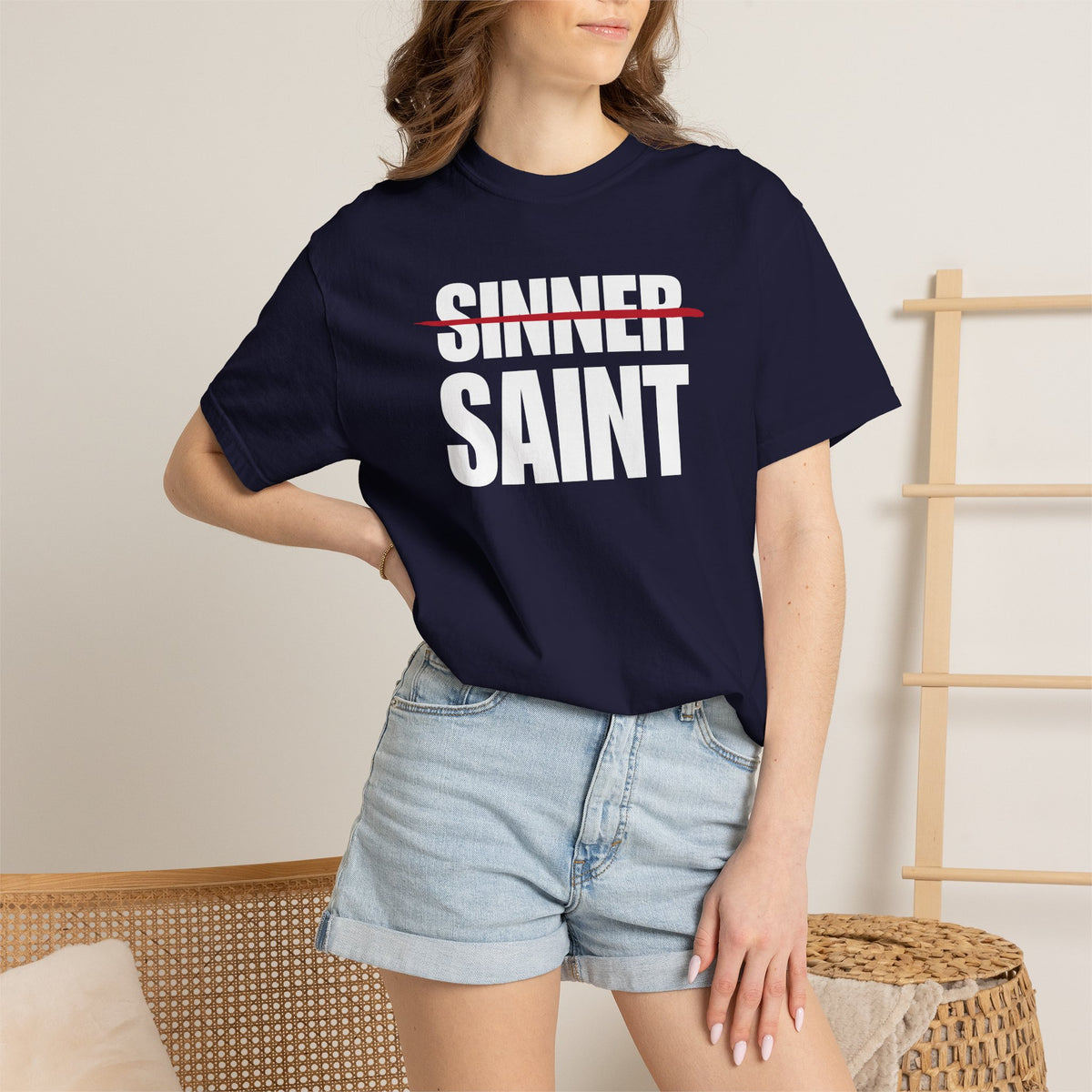 Sinner To Saint White Logo Lived-In T-Shirt (5 Colors)