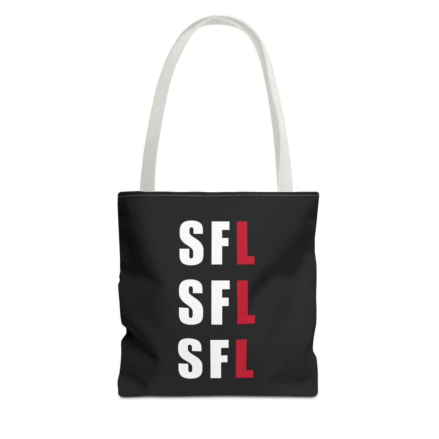 SFL Repeat White Logo Black Tote (3 Sizes)
