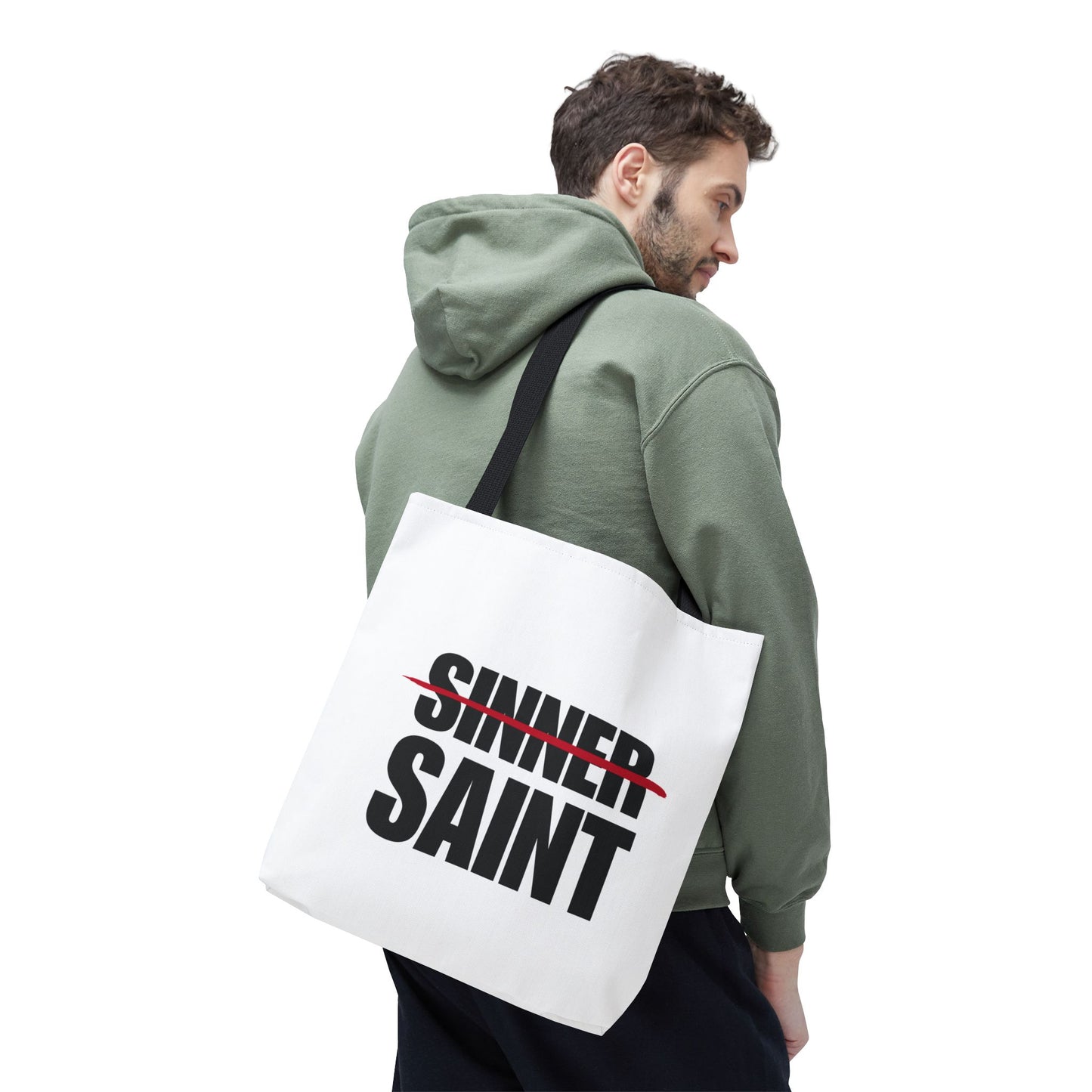 Sinner To Saint White Tote (3 Sizes)