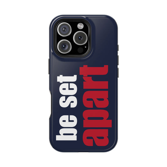 Be Set Apart White Logo Navy Phone Case