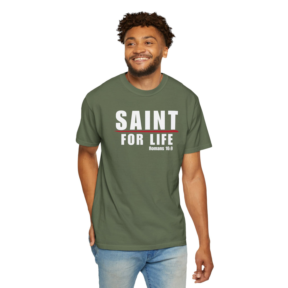 Saint For Life White Logo Lived-In T-Shirt (5 Colors)