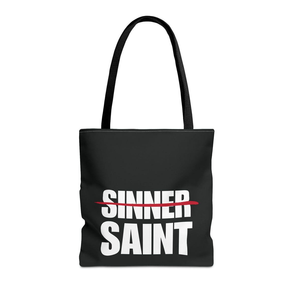 Sinner To Saint White Logo Black Tote (3 Sizes)