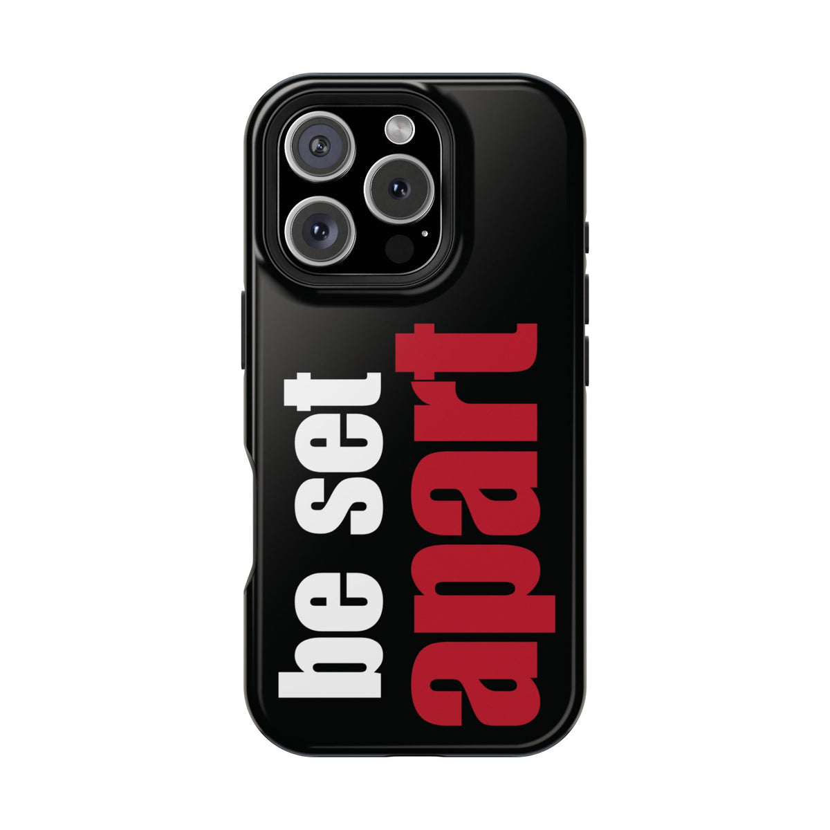 Be Set Apart White Logo Black Phone Case