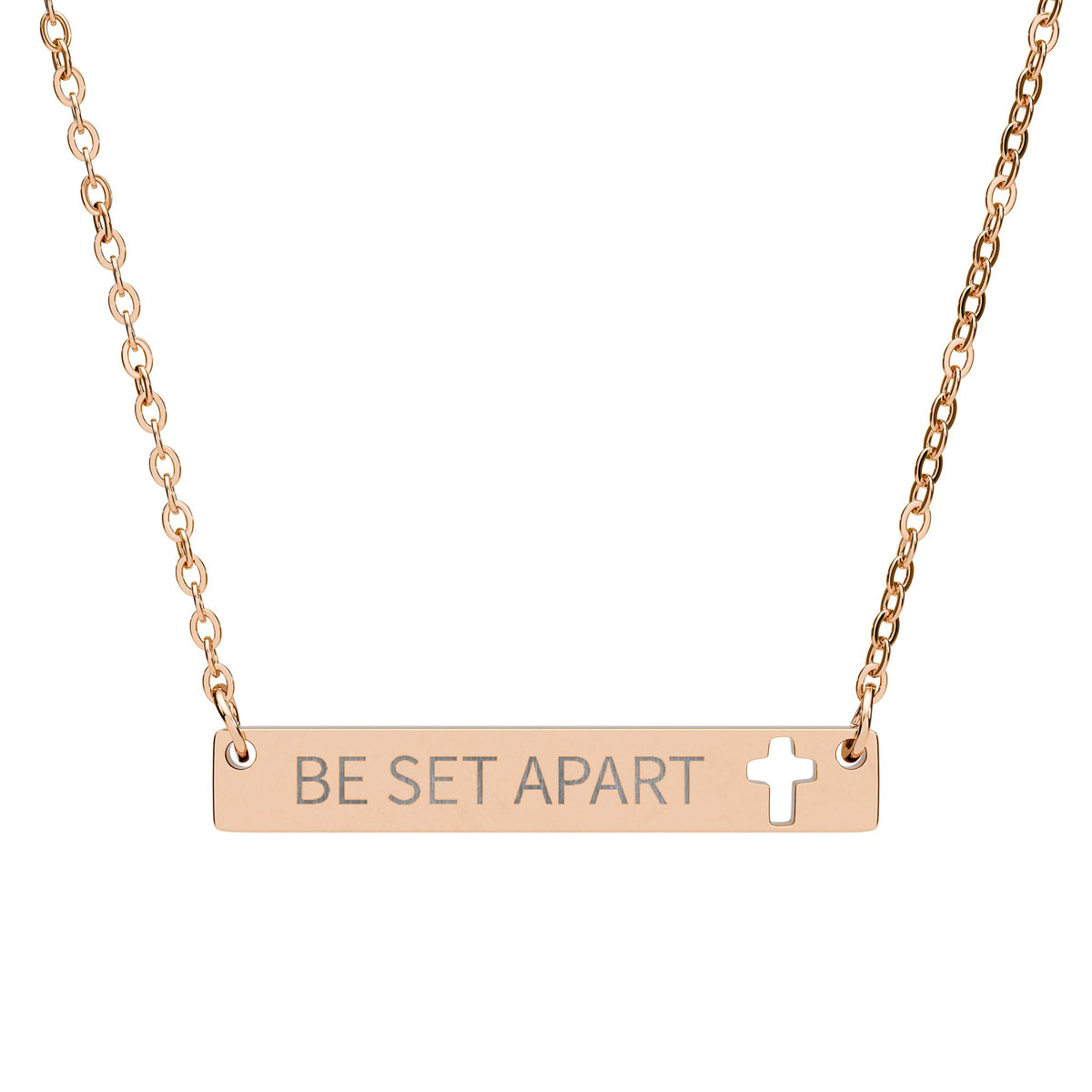 Be Set Apart Engraved Cross Necklace (4 Colors)