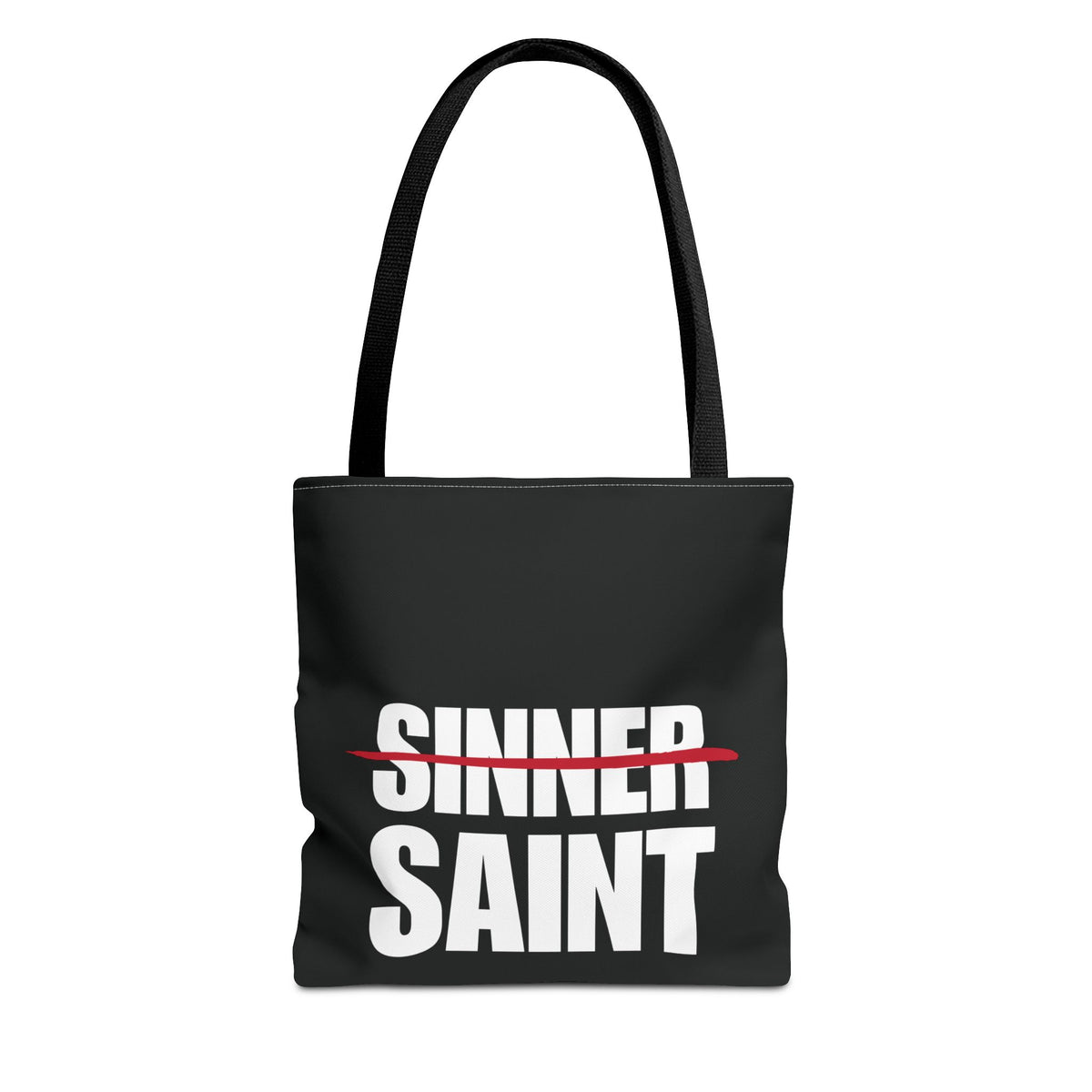 Sinner To Saint White Logo Black Tote (3 Sizes)