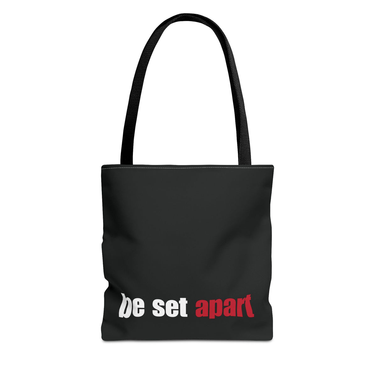 Be Set Apart White Logo Black Tote (3 Sizes)