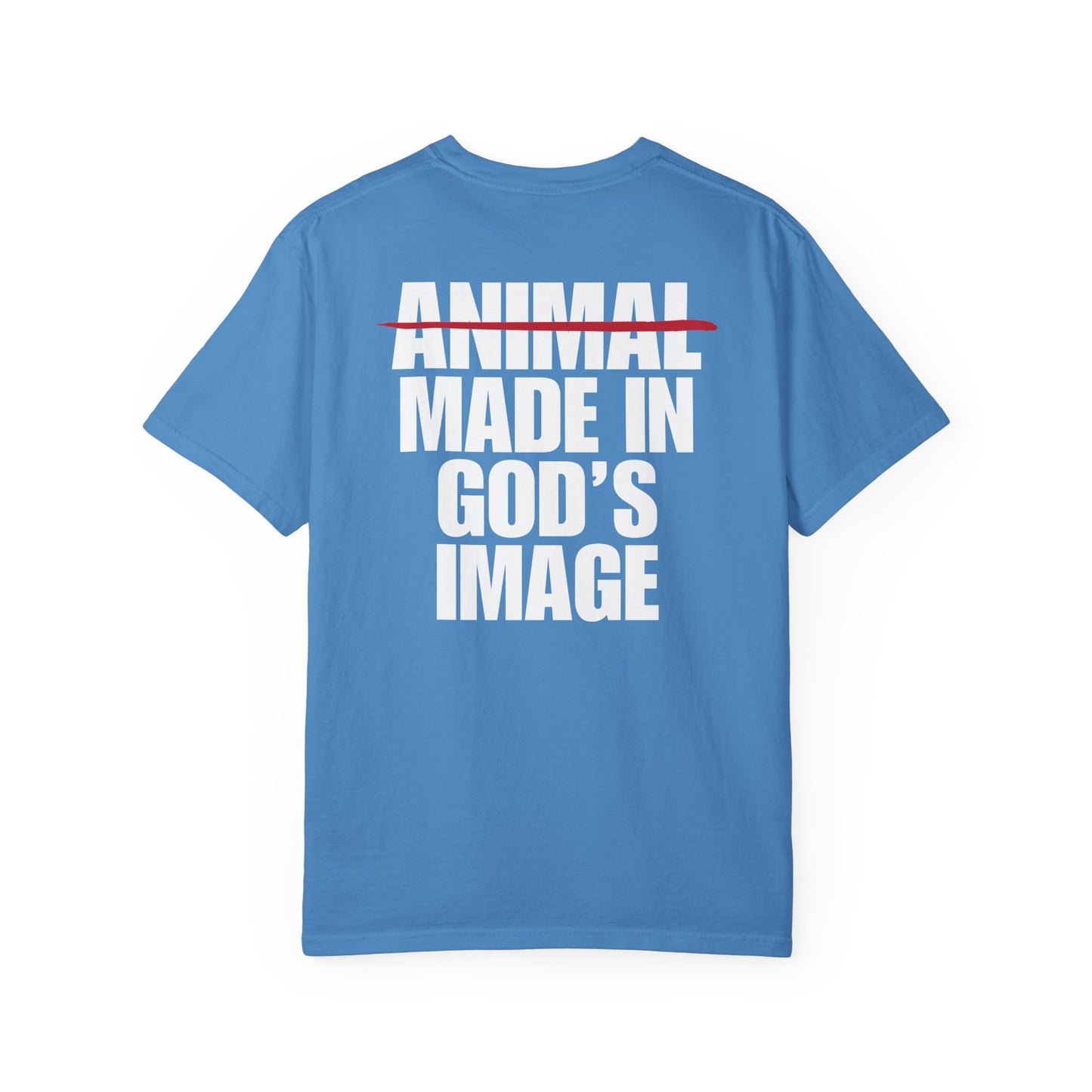 Made In God's Image White Logo Back Lived-In T-Shirt (5 Colors)