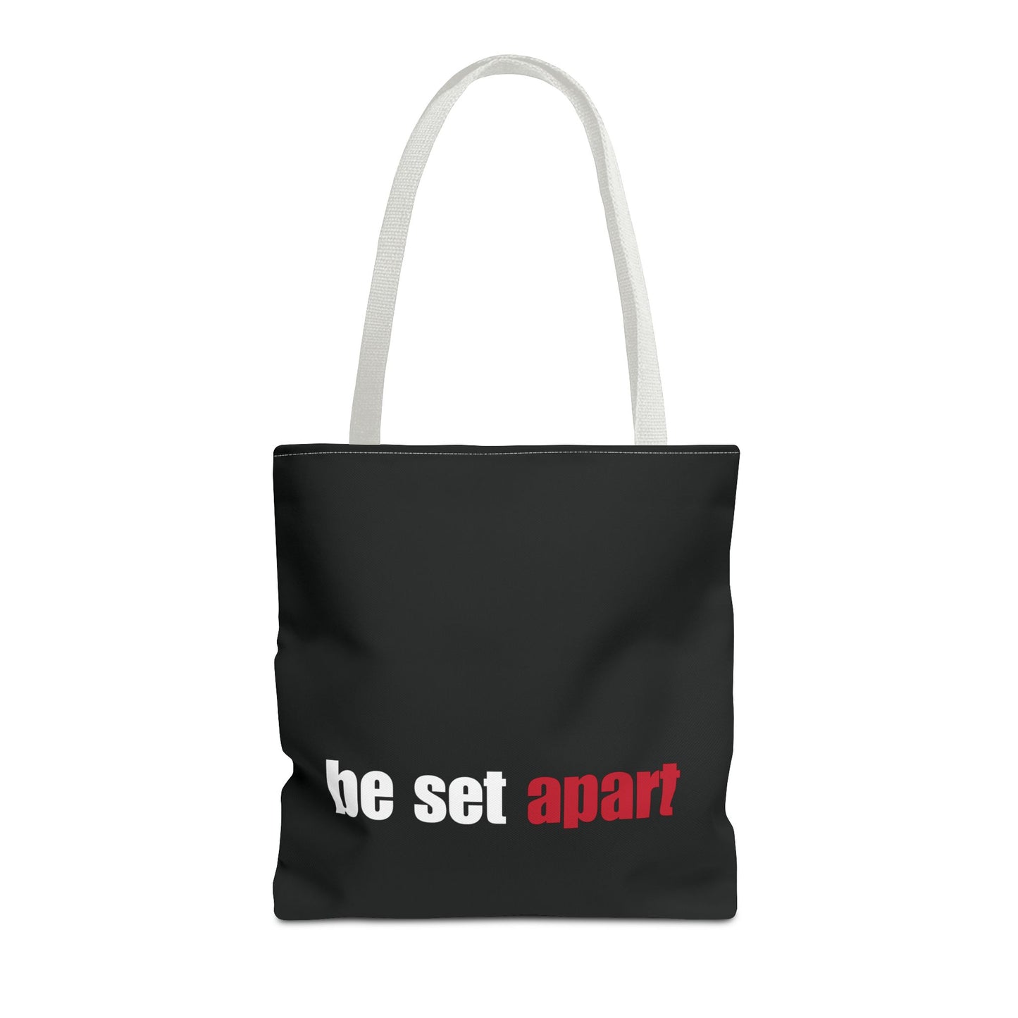 Be Set Apart White Logo Black Tote (3 Sizes)