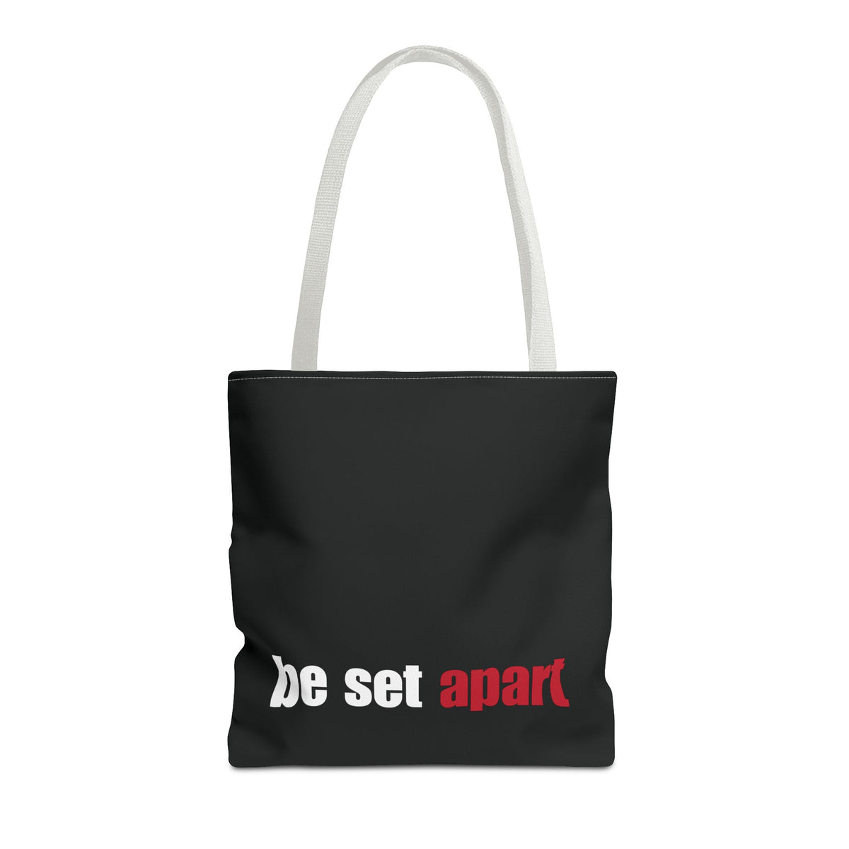 Be Set Apart White Logo Black Tote (3 Sizes)