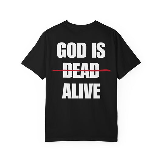 God Is Alive White Logo Back Lived-In T-Shirt (5 Colors)
