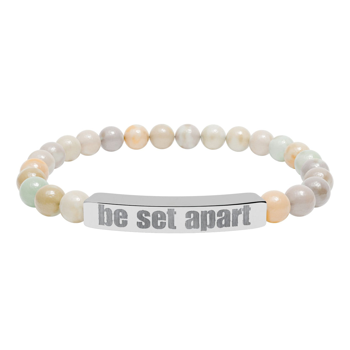 Be Set Apart Engraved Stone Bracelet (7 Stone Colors)