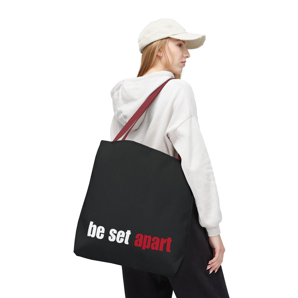 Be Set Apart White Logo Black Tote (3 Sizes)
