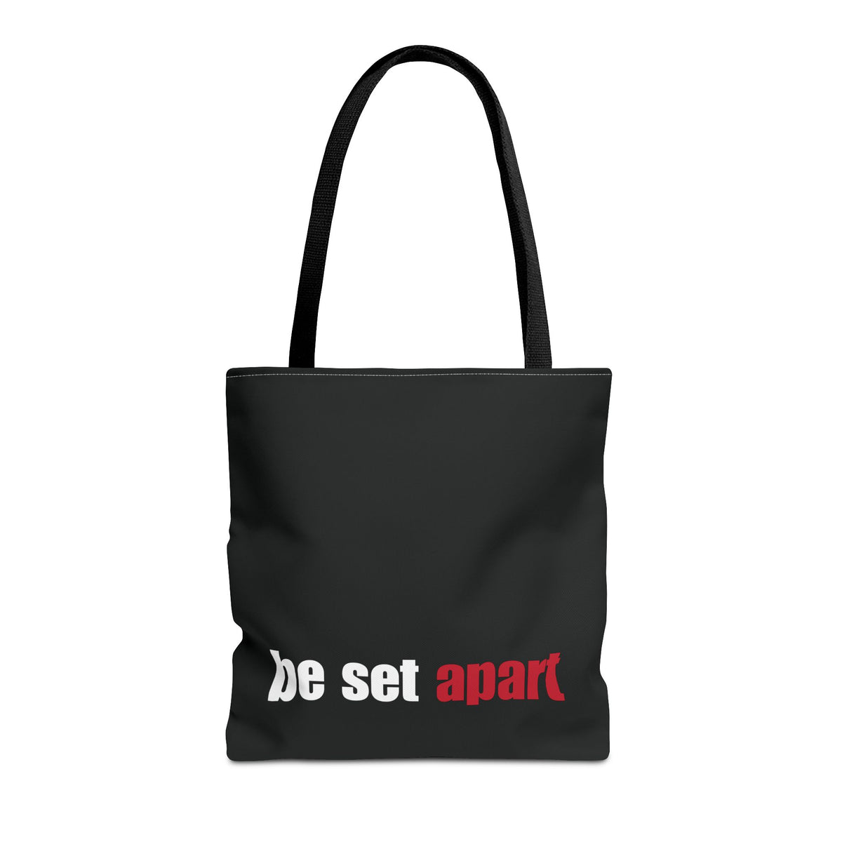Be Set Apart White Logo Black Tote (3 Sizes)