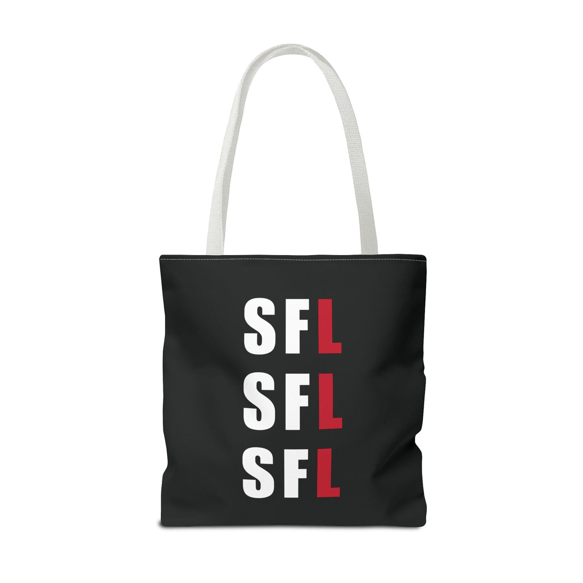 SFL Repeat White Logo Black Tote (3 Sizes)