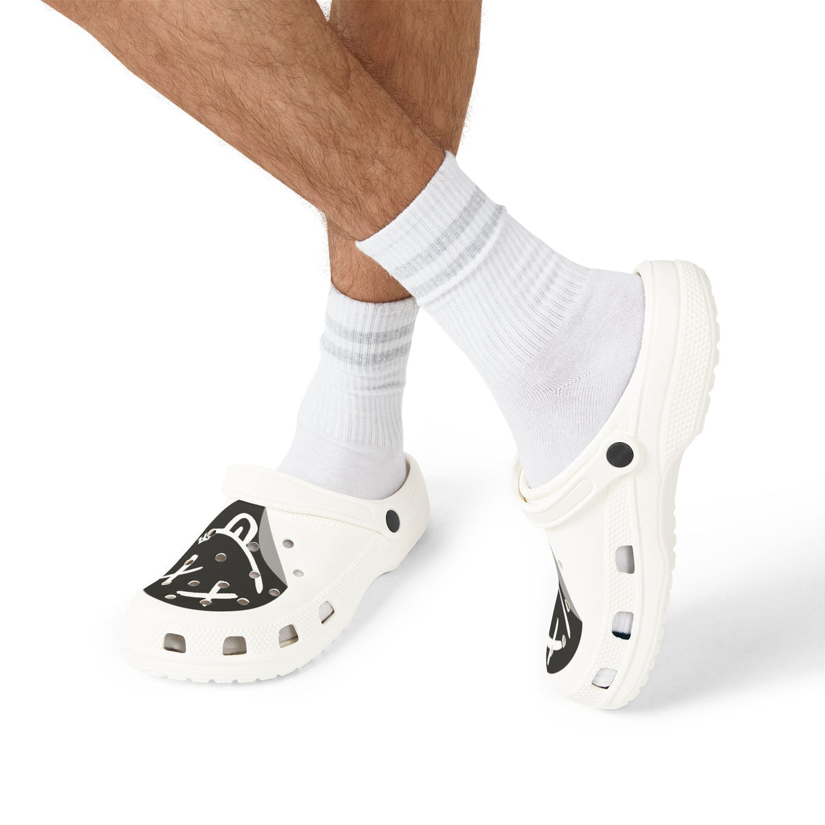 Limited Edition! Smile Black Unisex White Clogs