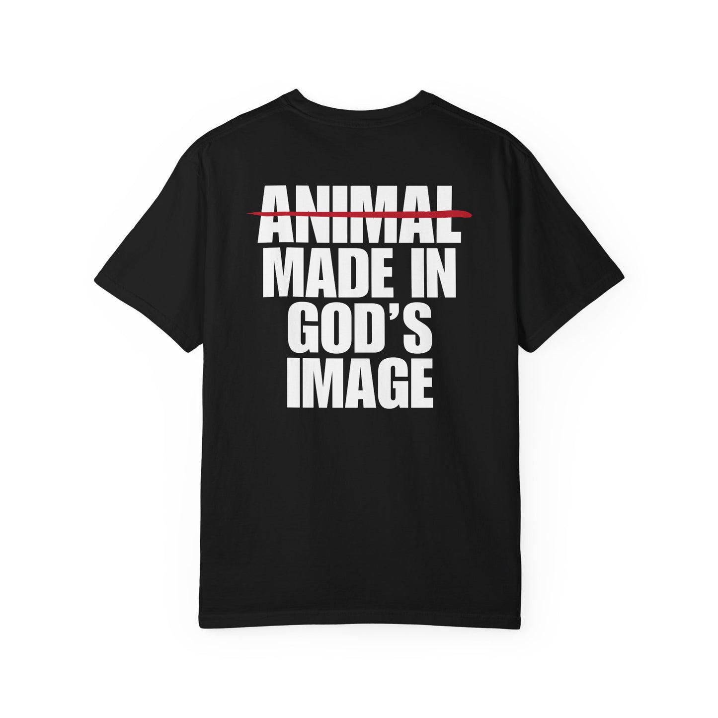Made In God's Image White Logo Back Lived-In T-Shirt (5 Colors)