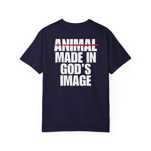 Made In God's Image White Logo Back Lived-In T-Shirt (5 Colors)