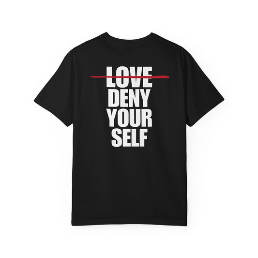 Deny Your Self White Logo Back Lived-In T-Shirt (5 Colors)