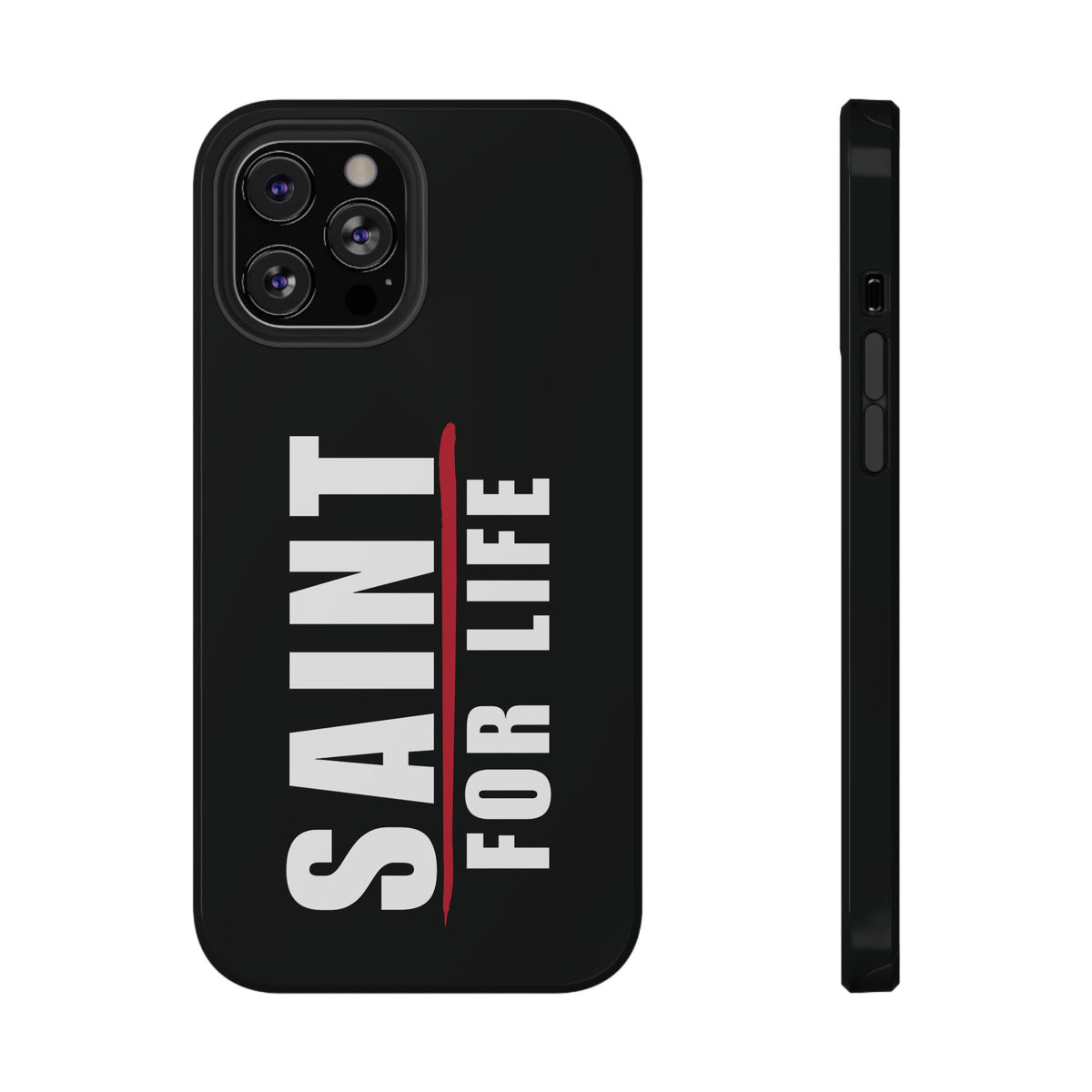 Saint For Life White Logo Black Phone Case