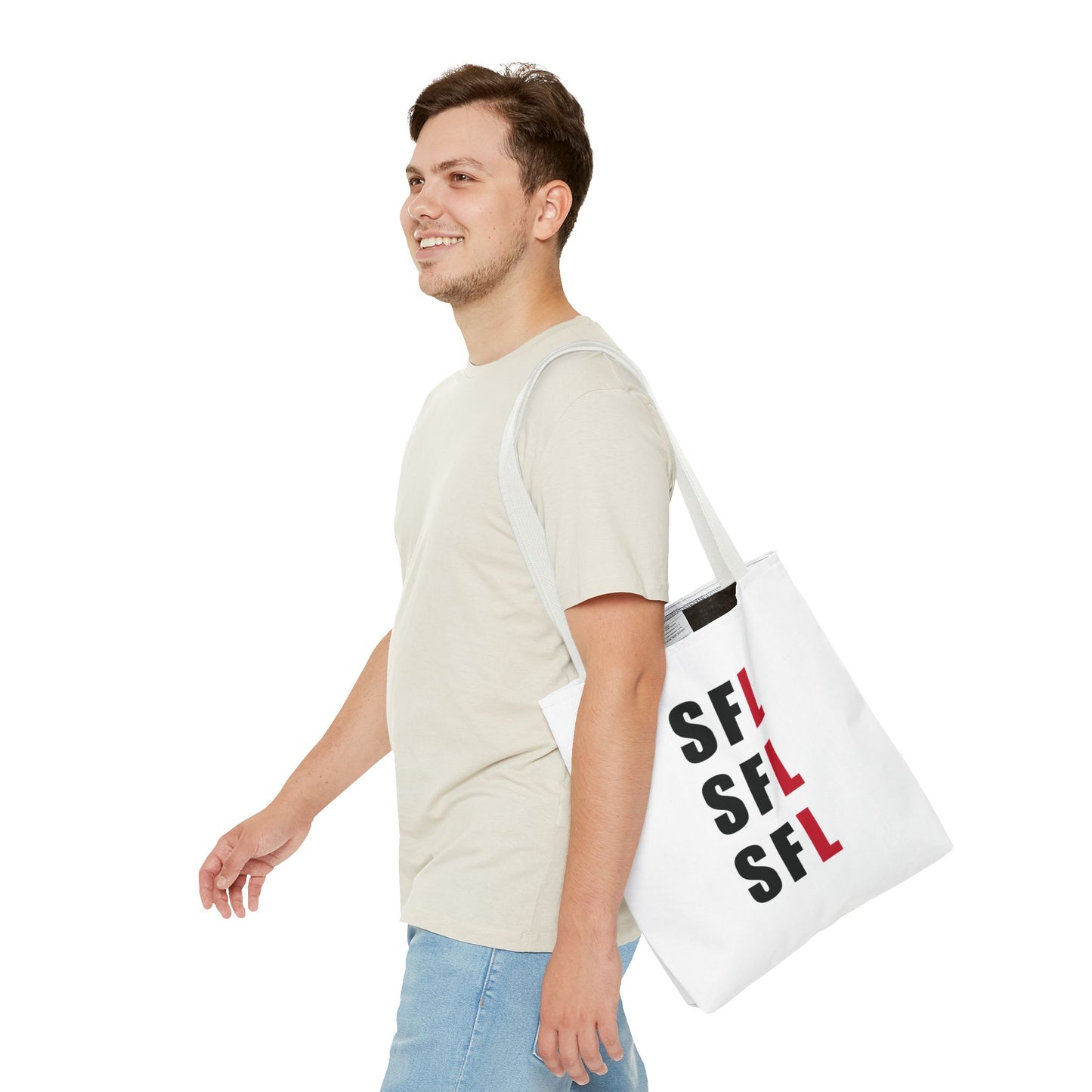 SFL Repeat White Tote (3 Sizes)