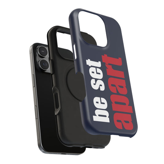 Be Set Apart White Logo Navy Phone Case