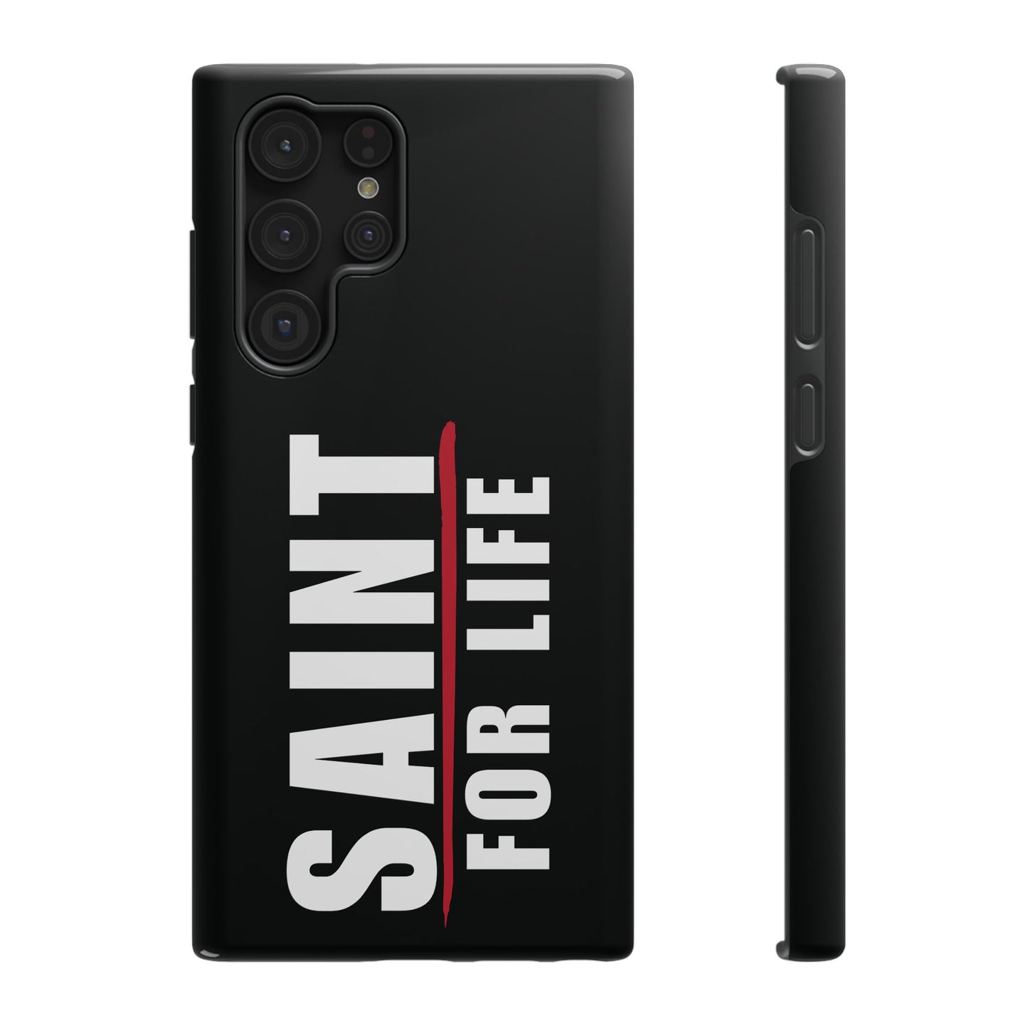 Saint For Life White Logo Black Phone Case