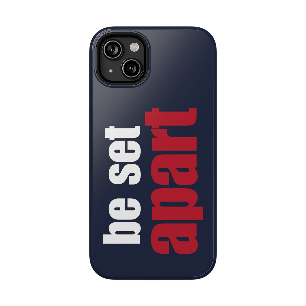 Be Set Apart White Logo Navy Phone Case