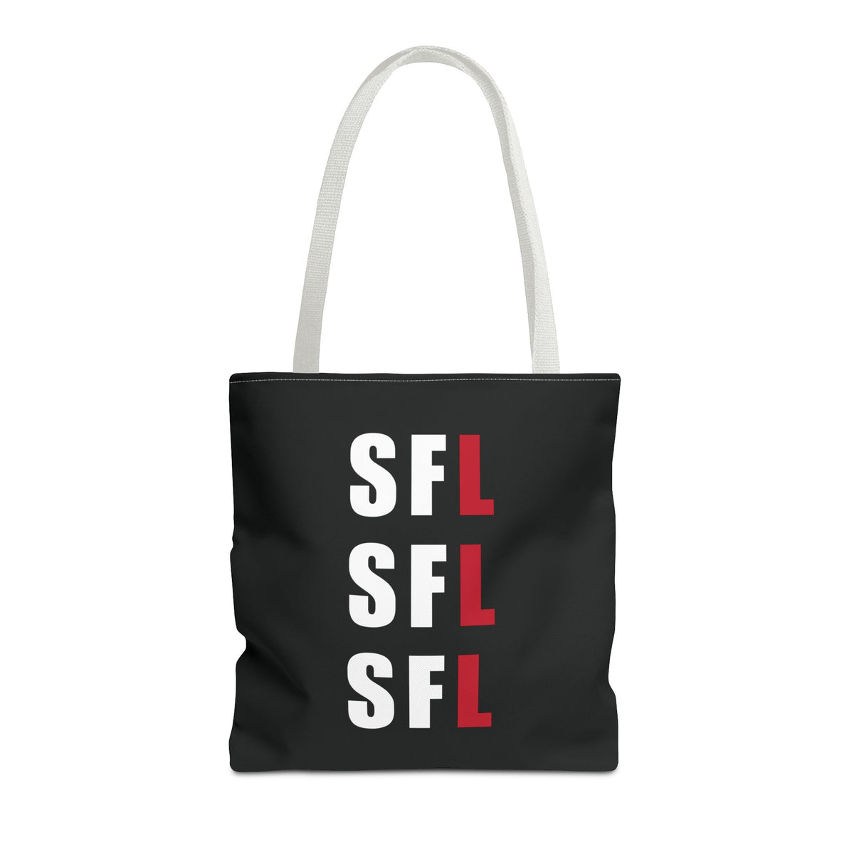 SFL Repeat White Logo Black Tote (3 Sizes)