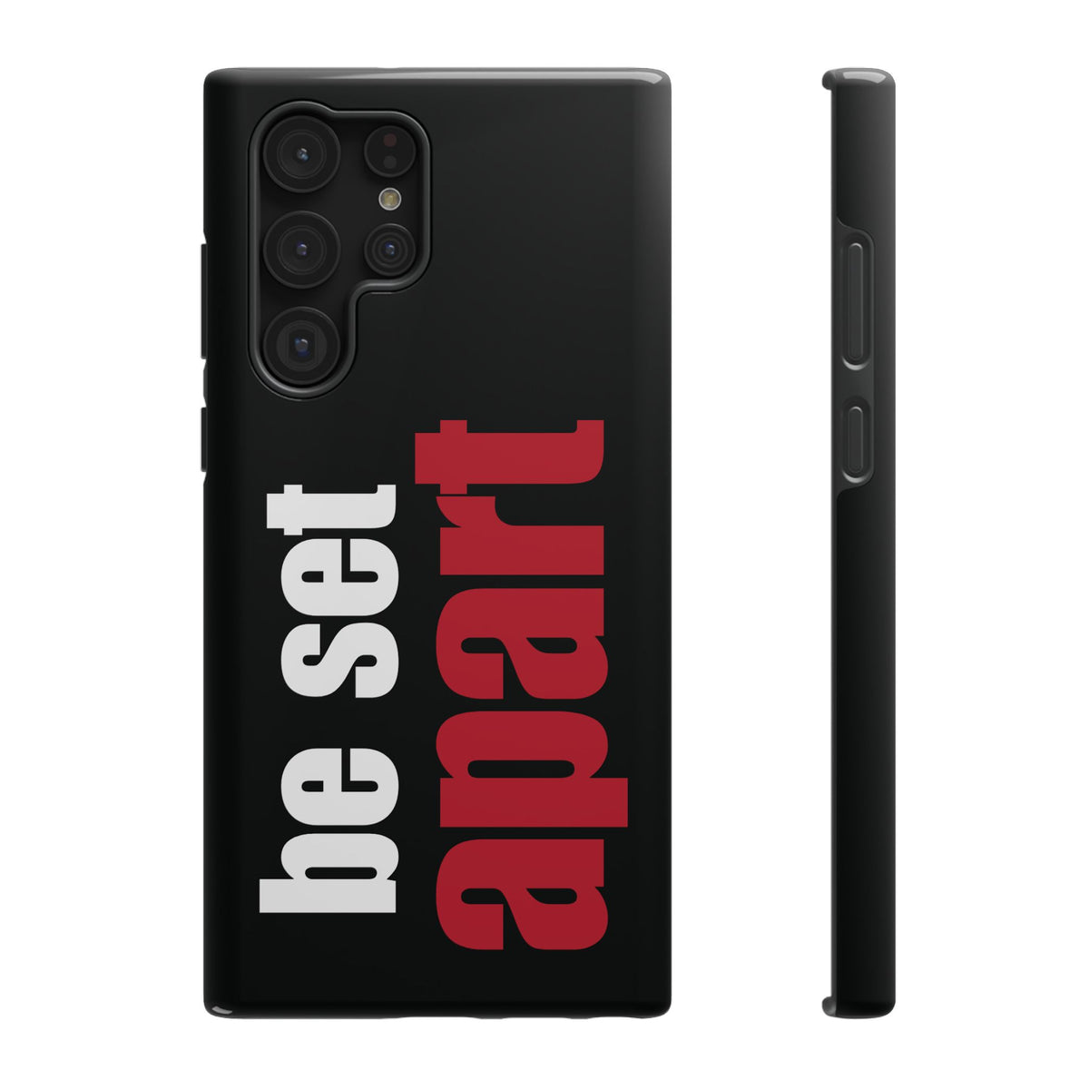 Be Set Apart White Logo Black Phone Case