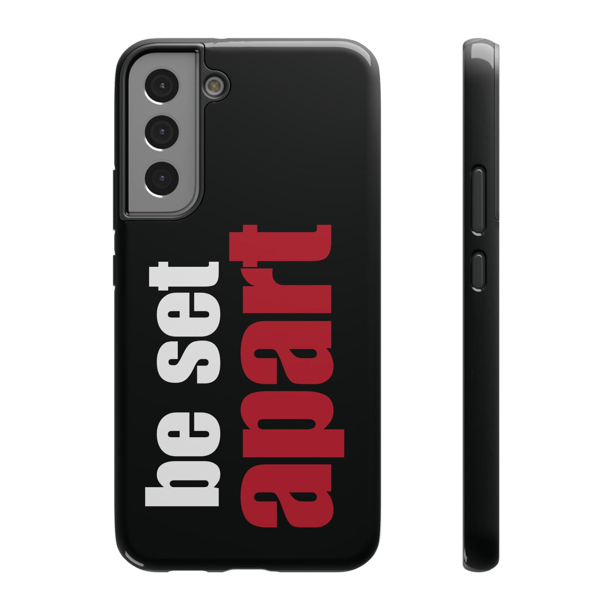 Be Set Apart White Logo Black Phone Case