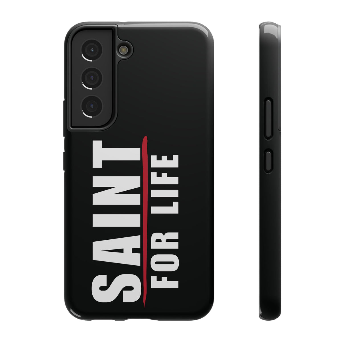 Saint For Life White Logo Black Phone Case