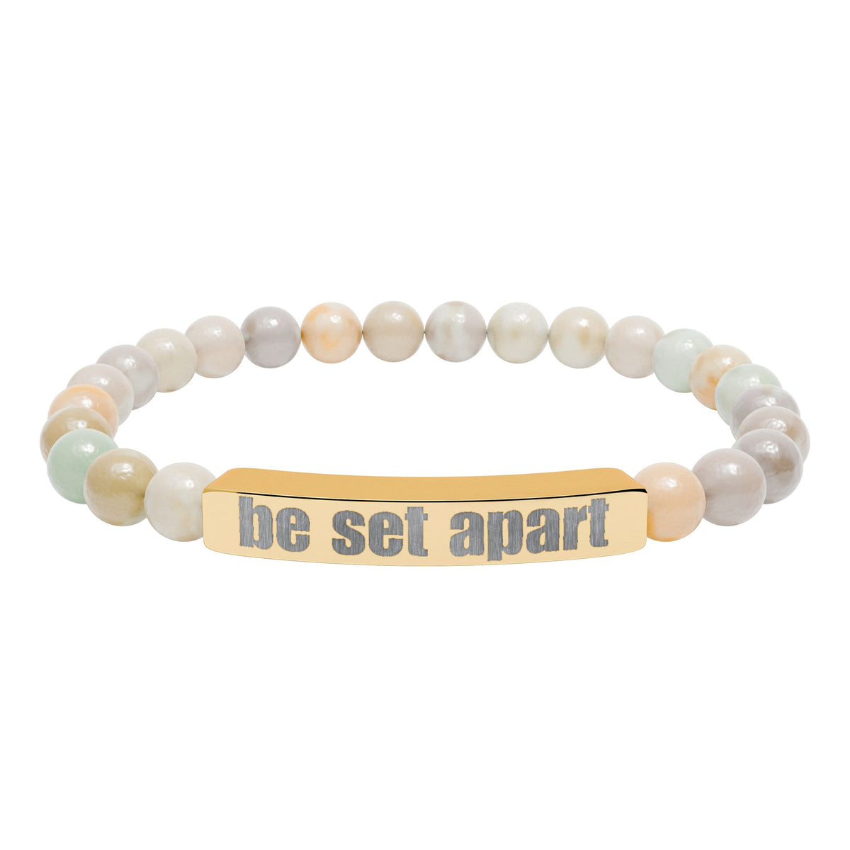 Be Set Apart Engraved Stone Bracelet (7 Stone Colors)