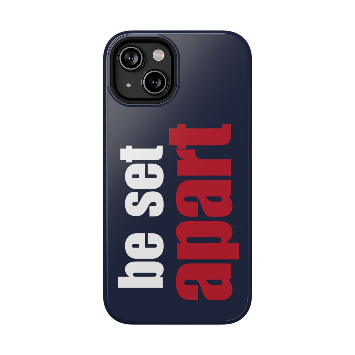 Be Set Apart White Logo Navy Phone Case