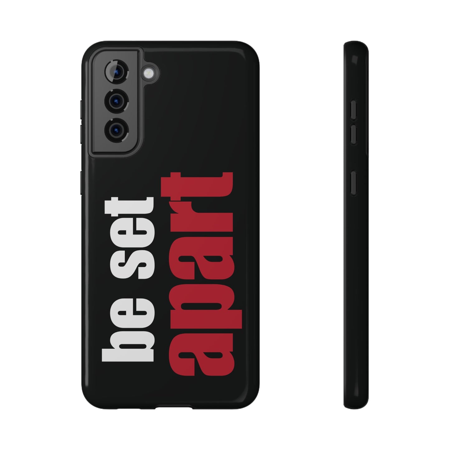 Be Set Apart White Logo Black Phone Case