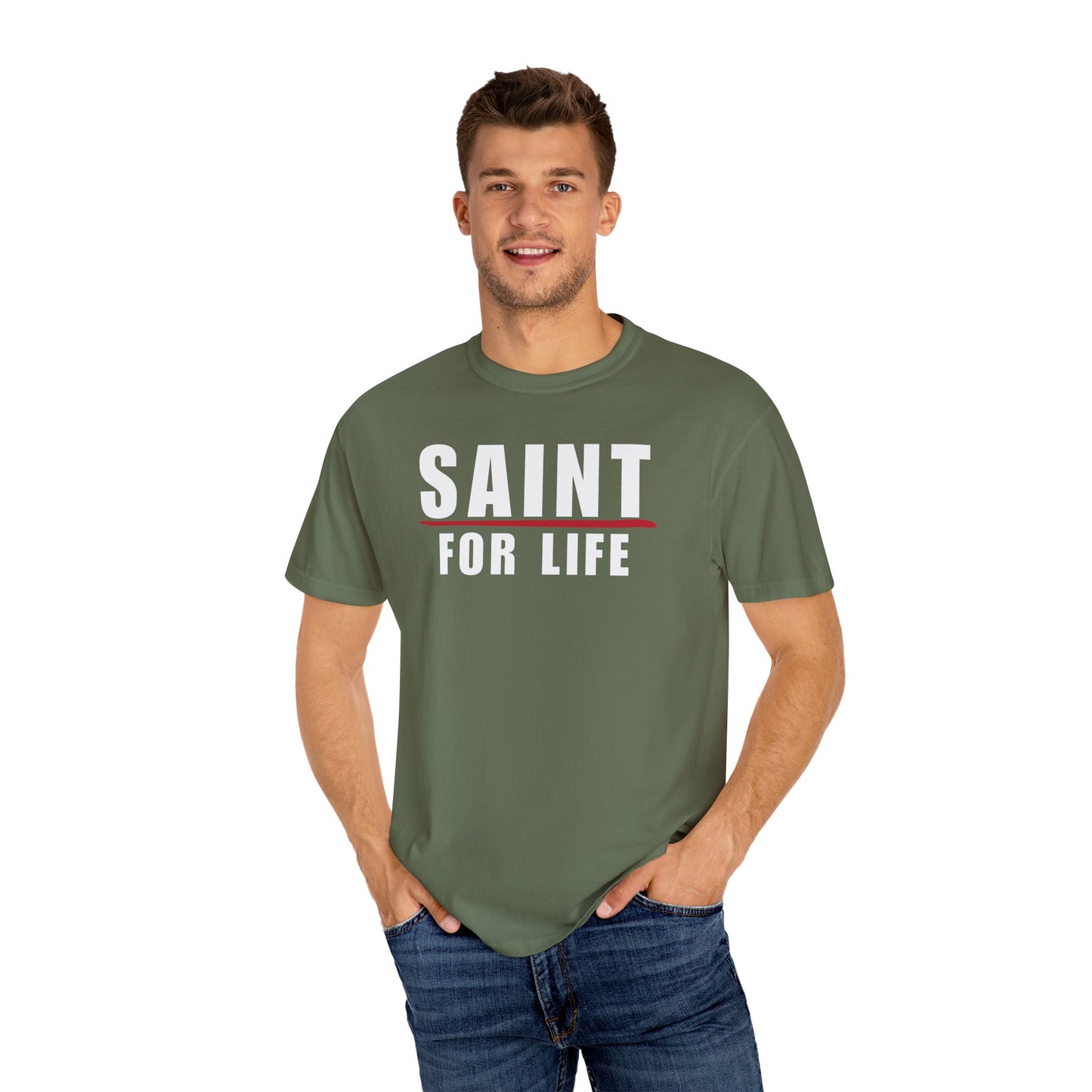 Saint For Life White Logo Lived-In T-Shirt (5 Colors)