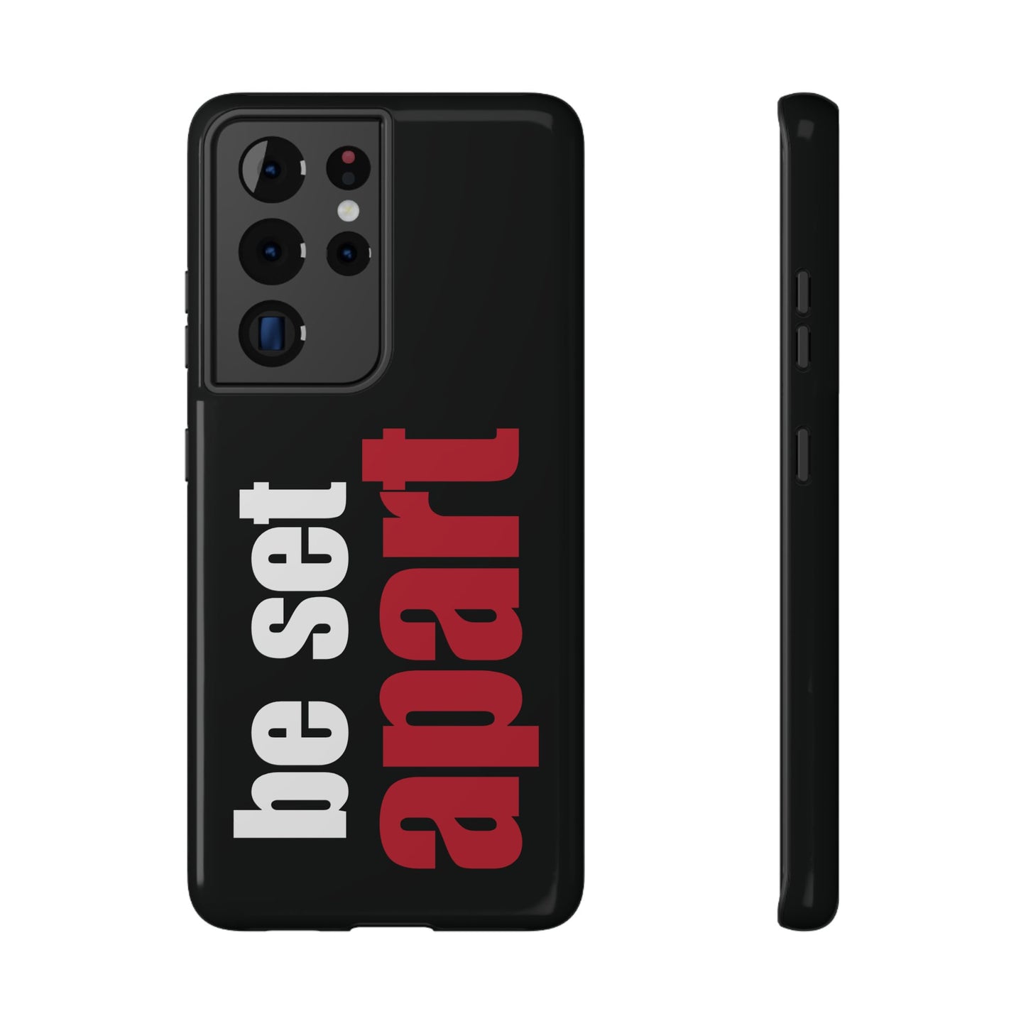 Be Set Apart White Logo Black Phone Case