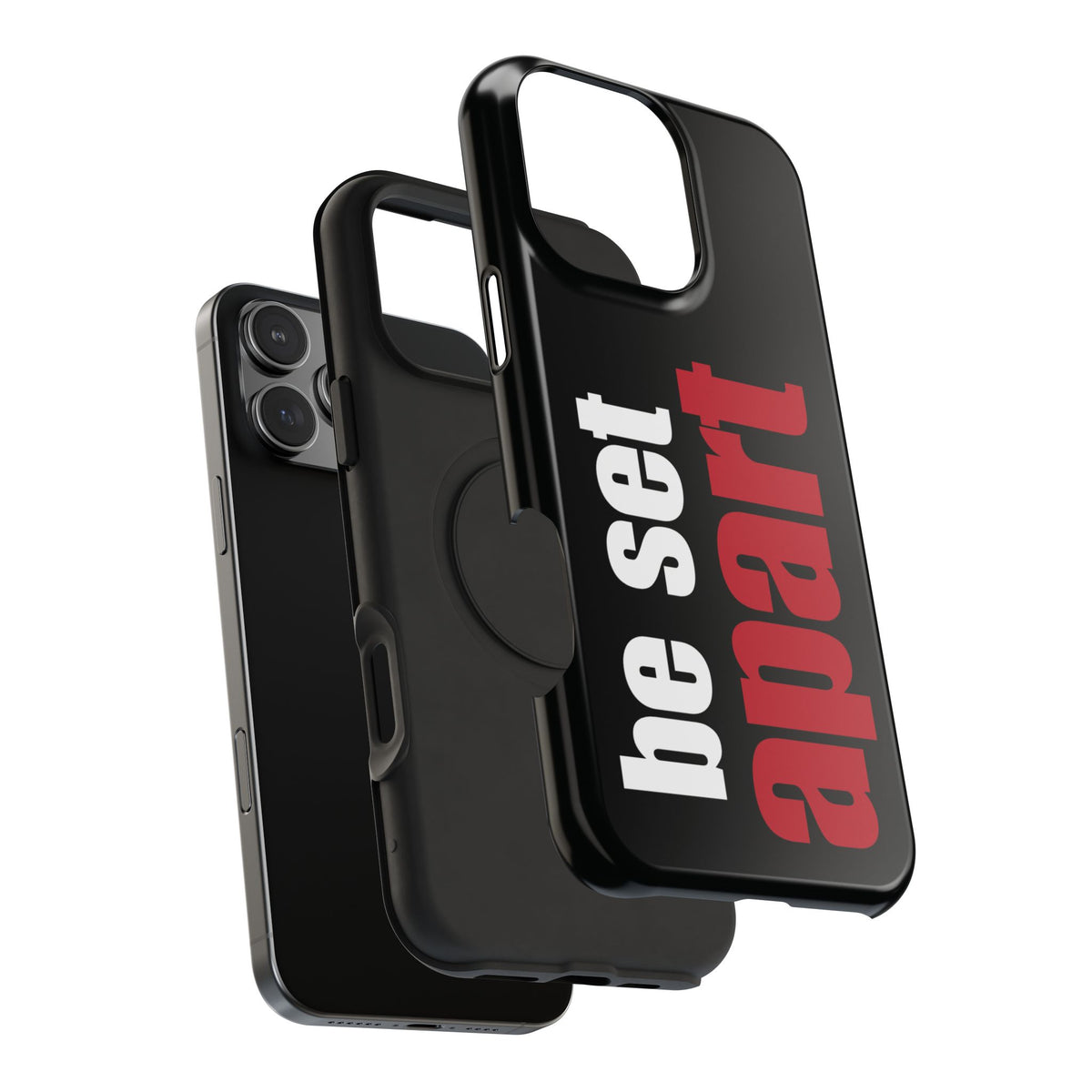 Be Set Apart White Logo Black Phone Case