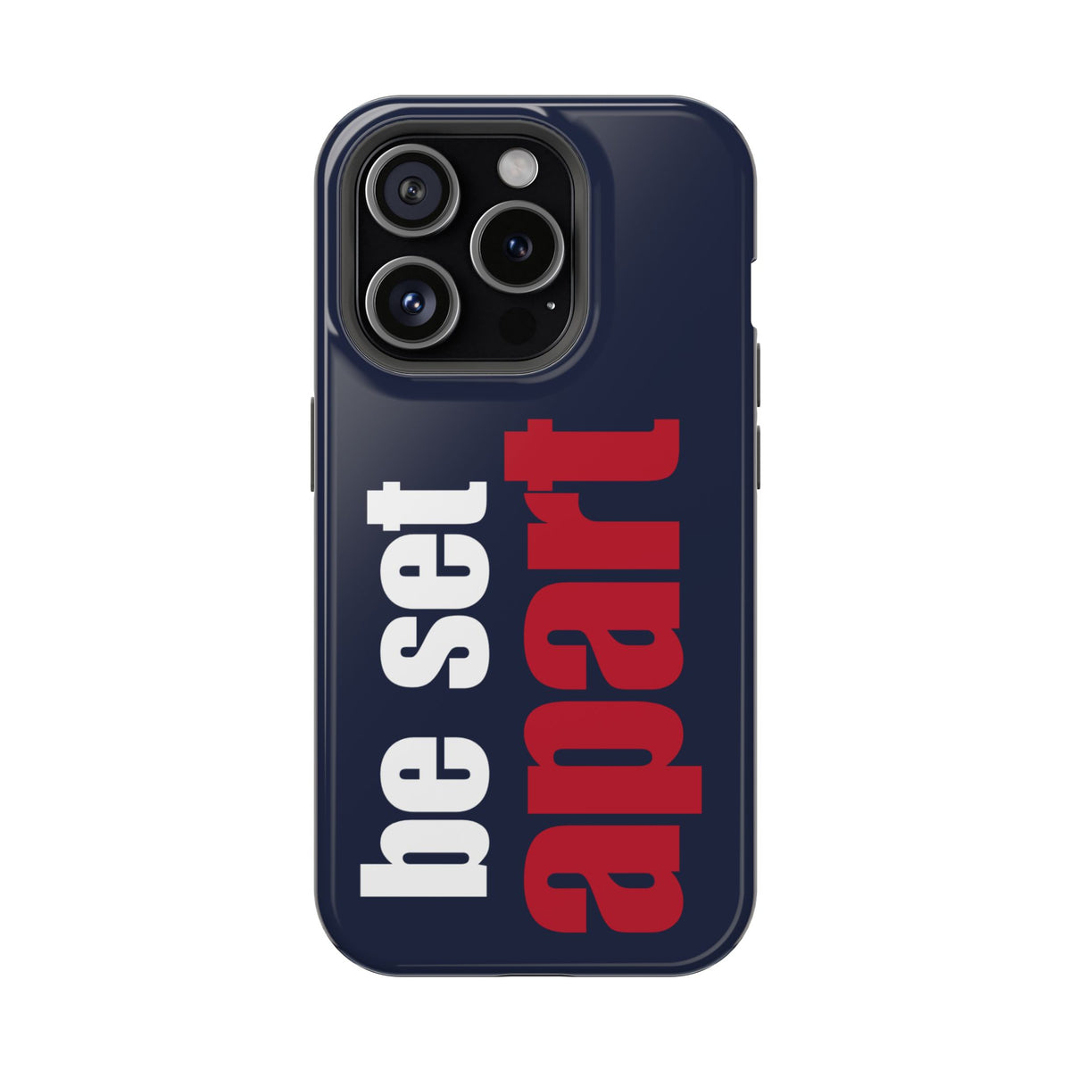 Be Set Apart White Logo Navy Phone Case