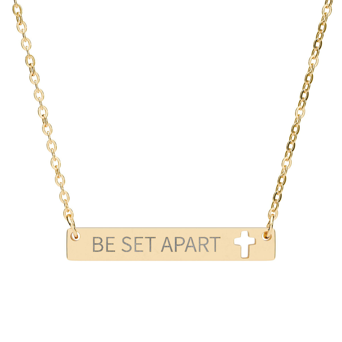 Be Set Apart Engraved Cross Necklace (4 Colors)