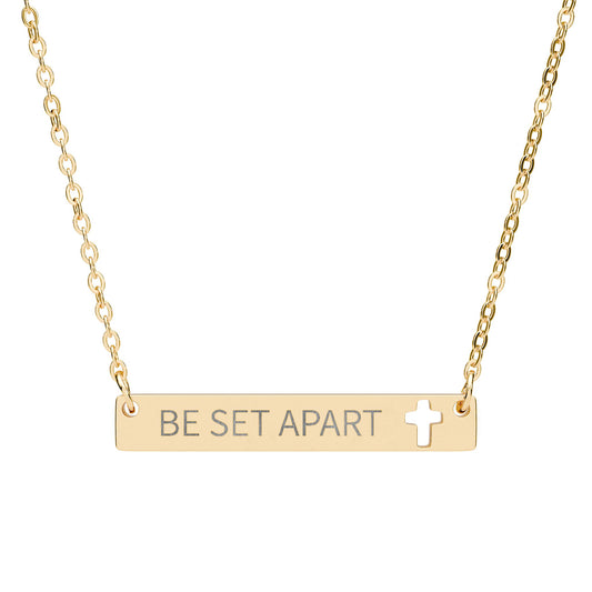 Be Set Apart Engraved Cross Necklace (4 Colors)