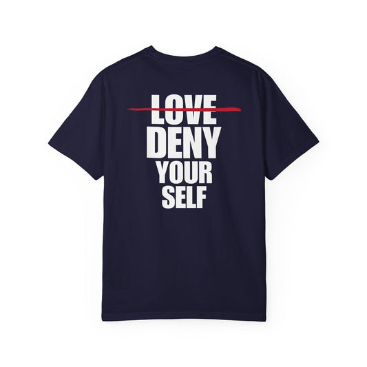 Deny Your Self White Logo Back Lived-In T-Shirt (5 Colors)