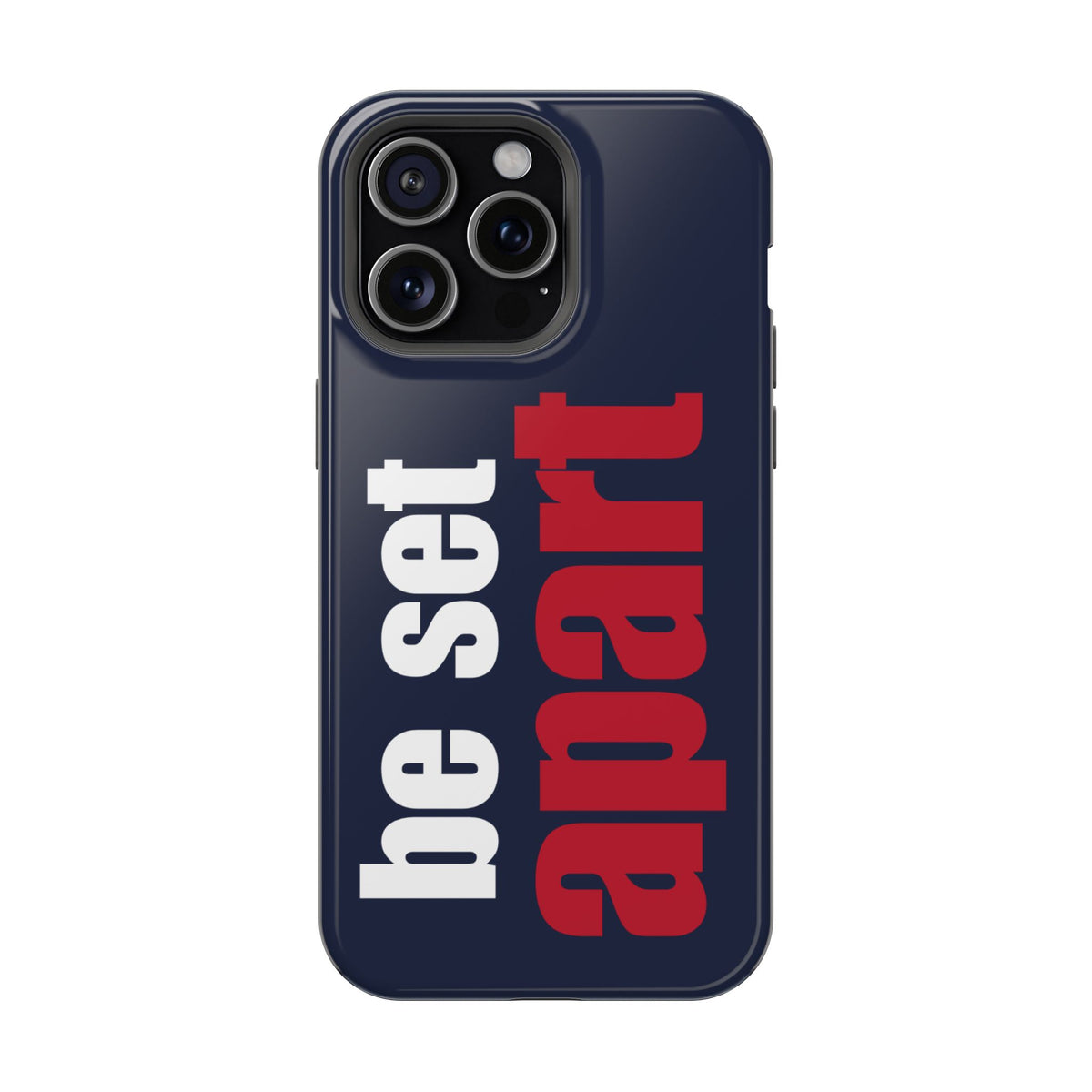 Be Set Apart White Logo Navy Phone Case