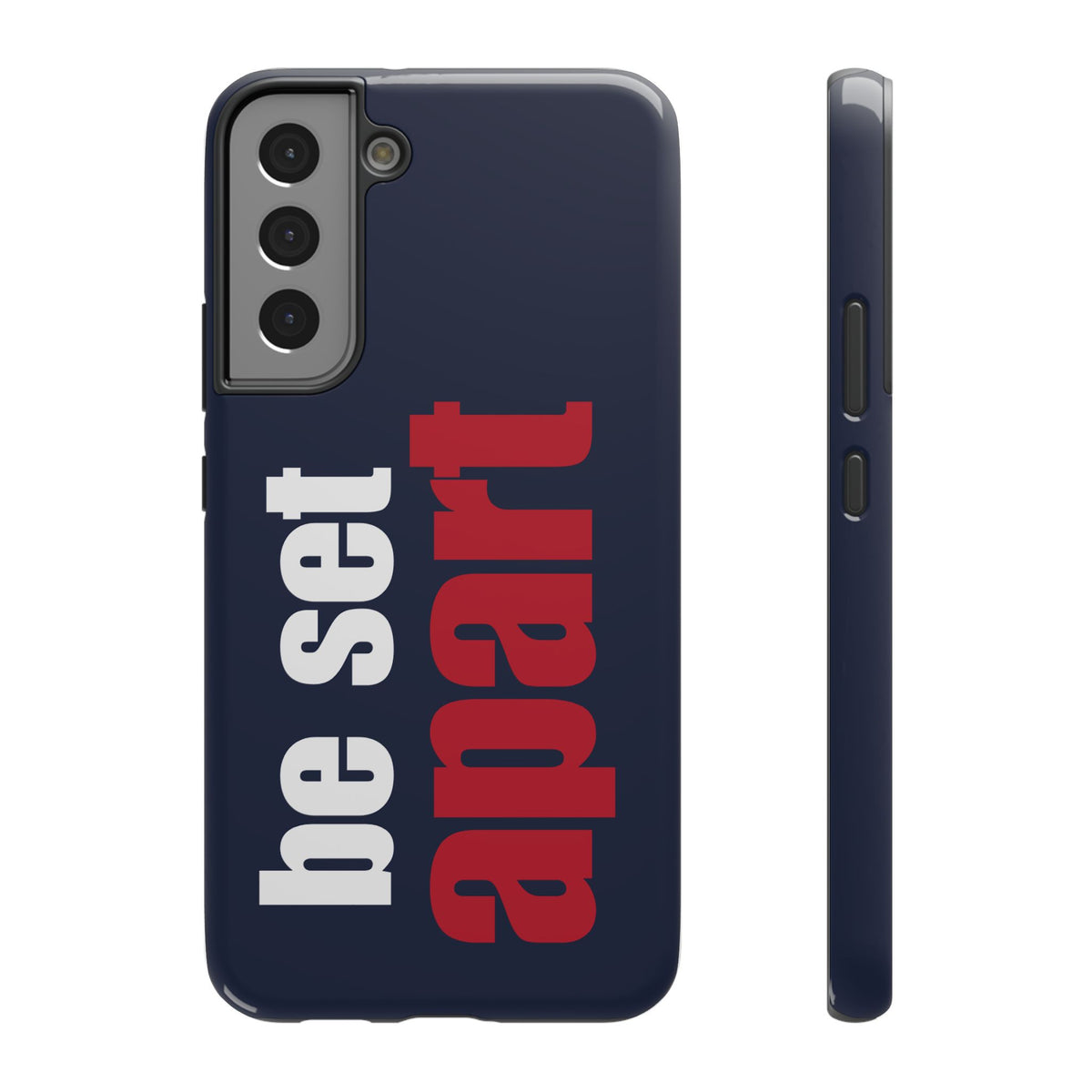 Be Set Apart White Logo Navy Phone Case